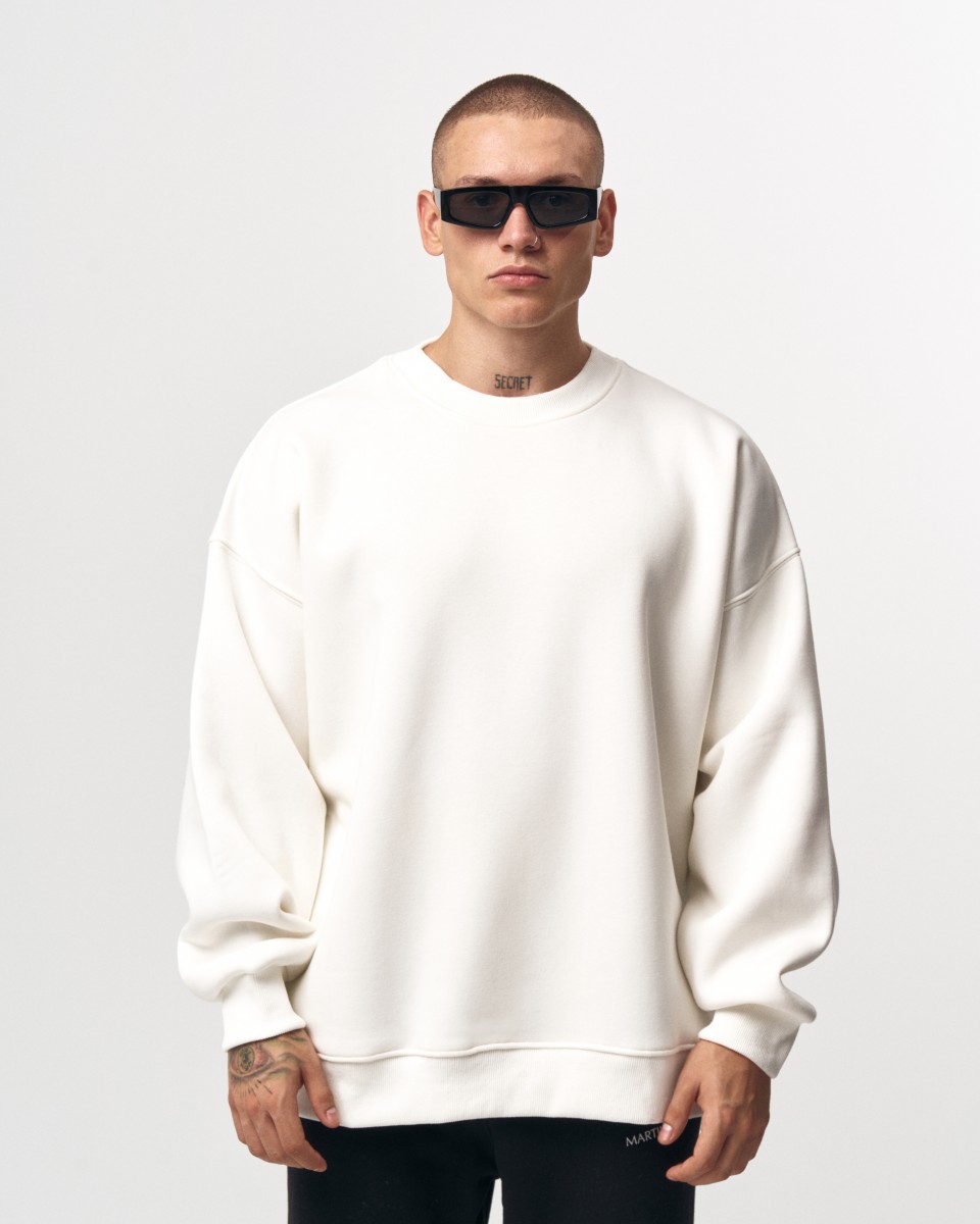 Men's Oversize Basic Sweatshirt ''Martin Valen'' White - 3