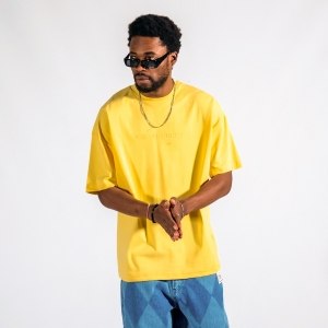 Men's Text Thick Oversize Yellow