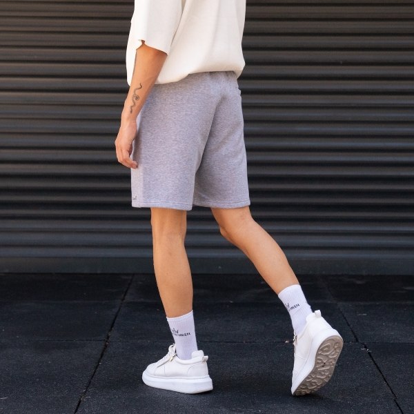 Men's Oversized Thick Fabric Gray Shorts - 3