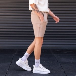 Men's Oversize Diving Fabric Beige Shorts - 6