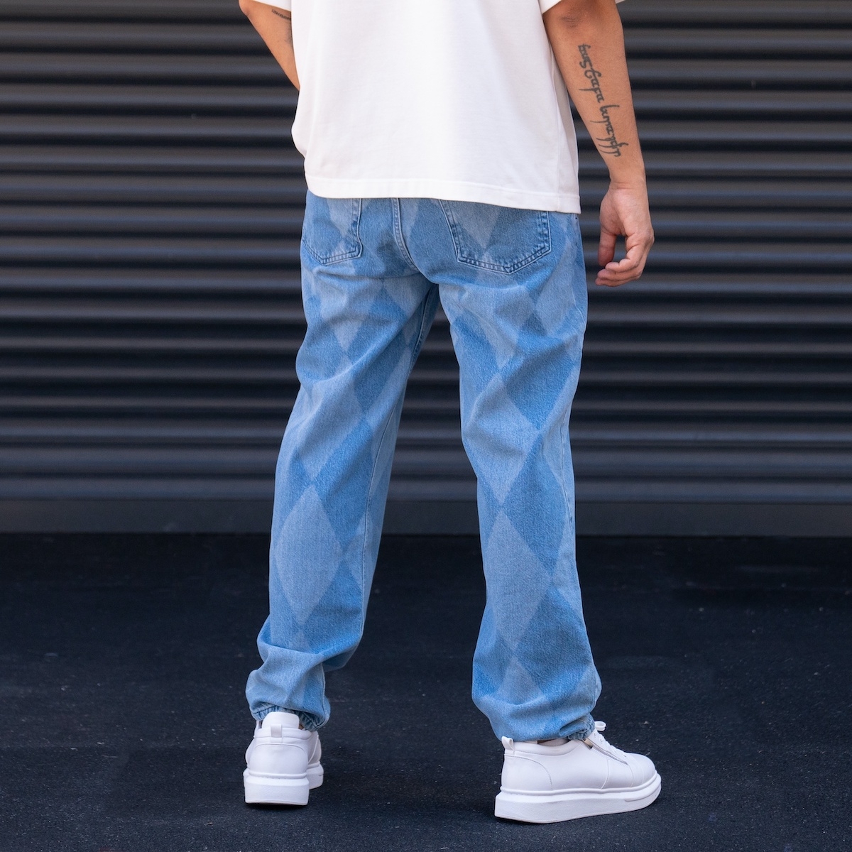 Coherente hombro evidencia Men's Oversized Baggy Jeans Trousers Ice Blue