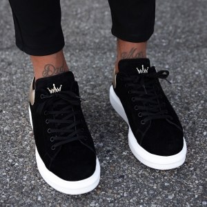Men's Chunky Sneakers Black-Gold - 6