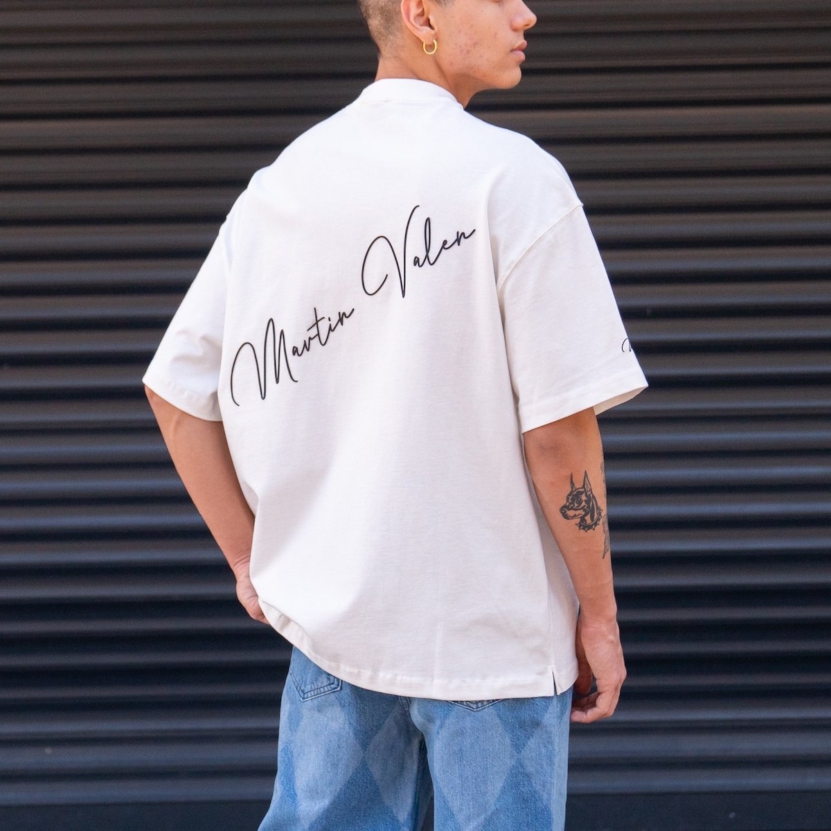 Men's Oversize Martin Valen Sleeve, Chest and Back 3D Printed White ...