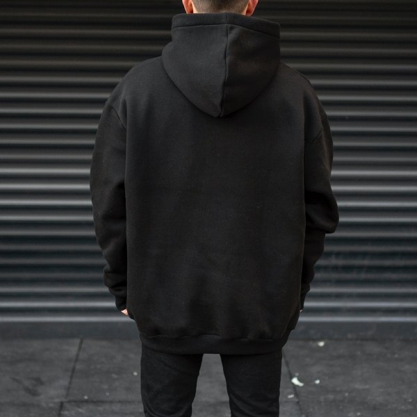 Men's Oversize Hoodie With Kangaroo Pocket In Black