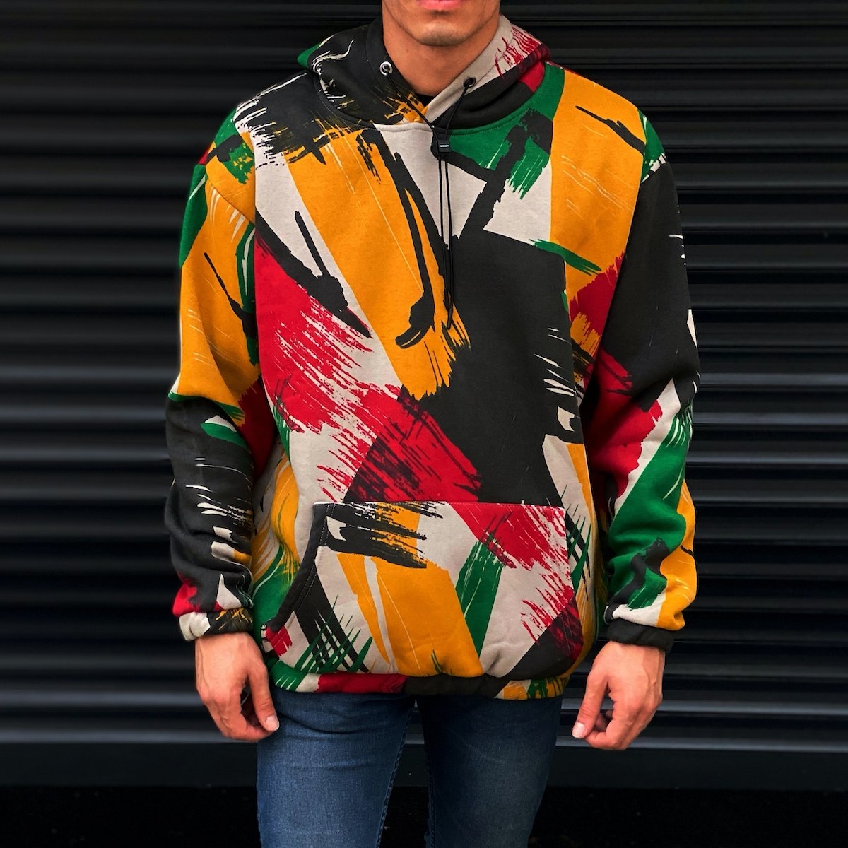 Men's Abstract Colored Hoody - 2