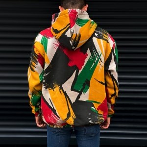 Men's Abstract Colored Hoody - 3