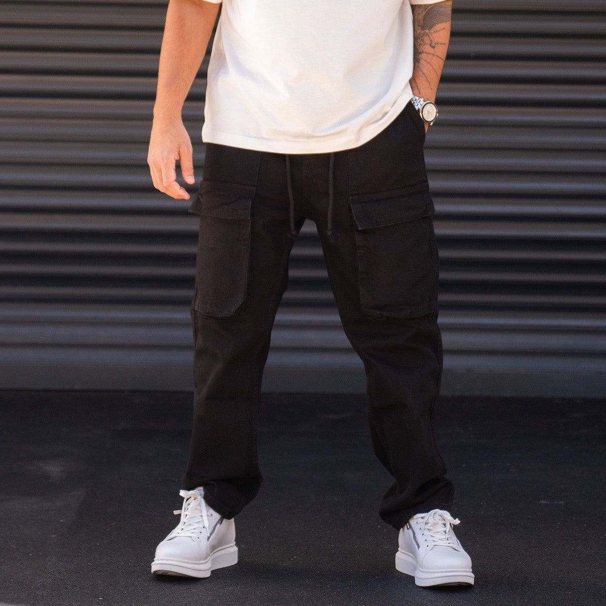 Men's Army Cargo Pants – Many Pockets, Elastic Waist, Sizes S To 7XL, Spaß Kostet Brand, BLANK Style