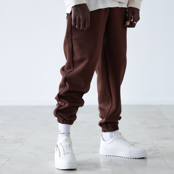Men's Oversized Brown Jogger with Ankle Cuffs - 1
