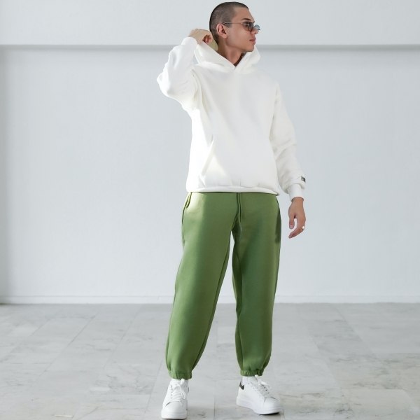 Men's Oversized Green Jogger with Ankle Cuffs - 1