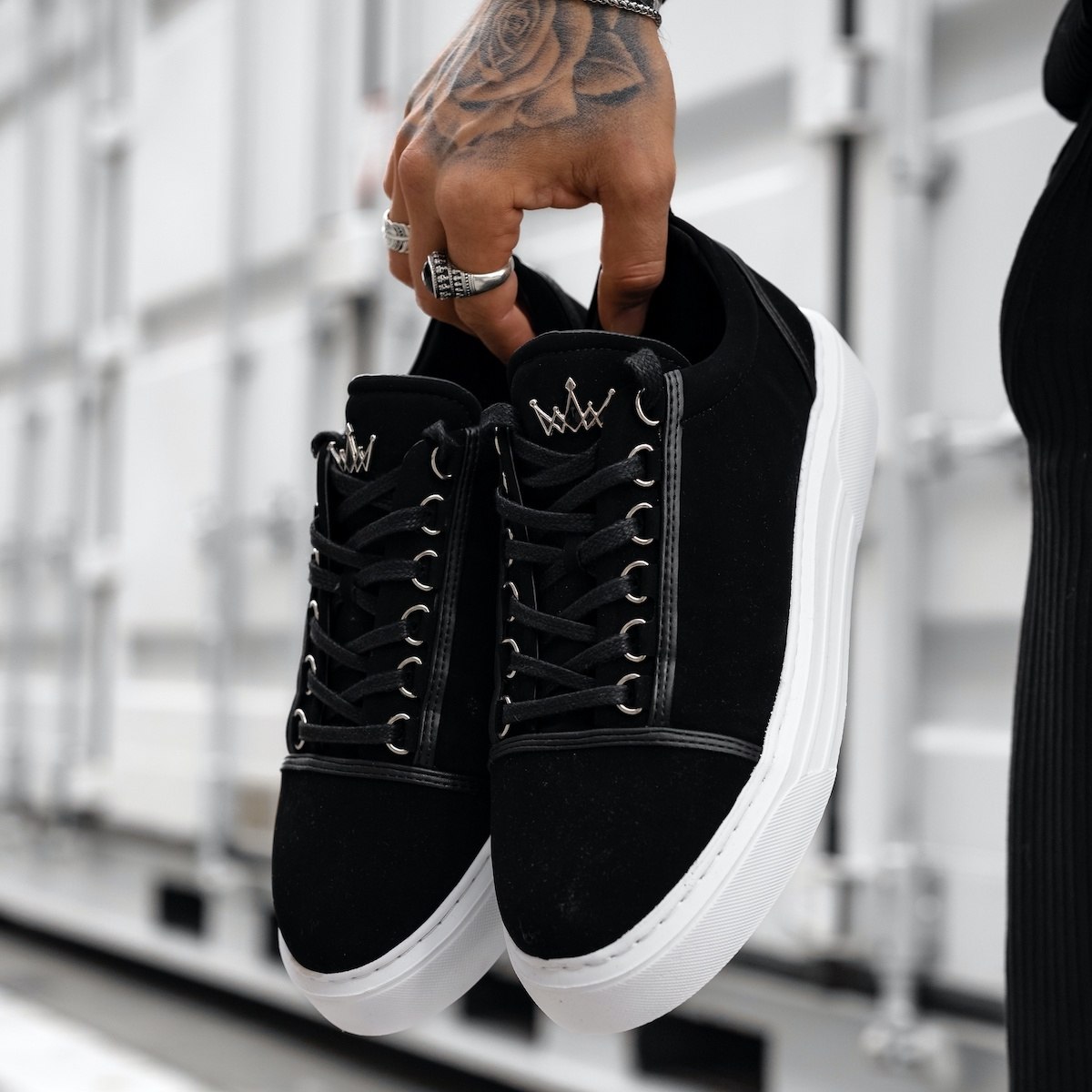 Men's Casual Sneakers Crowned Black - 5