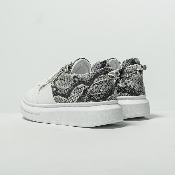 Chunky Sneakers Snake Zipper Shoes - 4