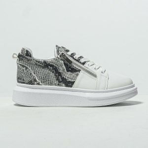 Chunky Sneakers Snake Zipper Shoes - 1