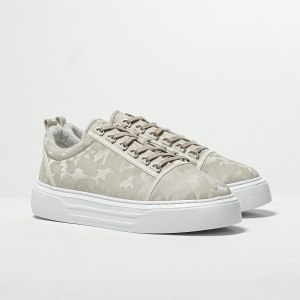 Men's Low Top Sneakers Crowned Shoes Camo Creme - 2