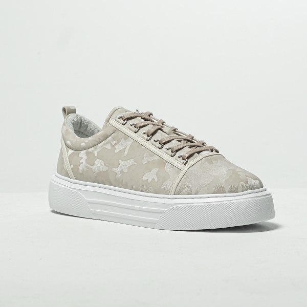 Men's Low Top Sneakers Crowned Shoes Camo Creme - 3