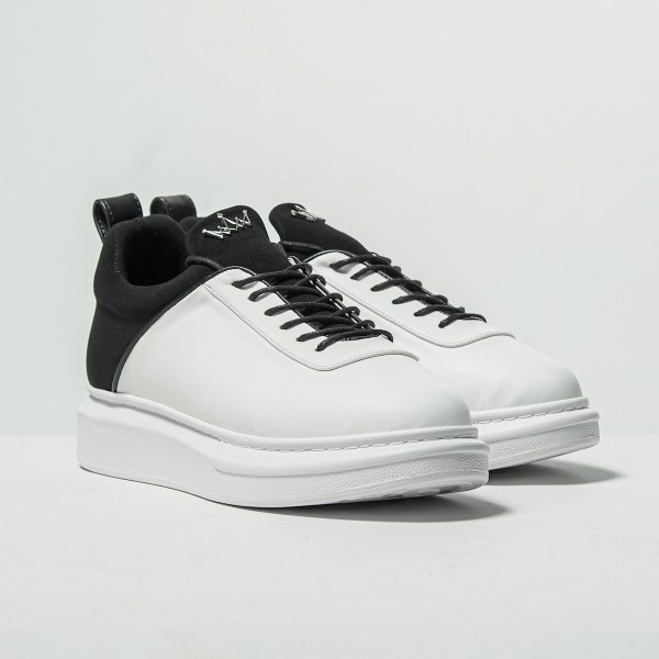 Men's Chunky Sneakers Crown Scuba Soft Designer Shoes White - 2