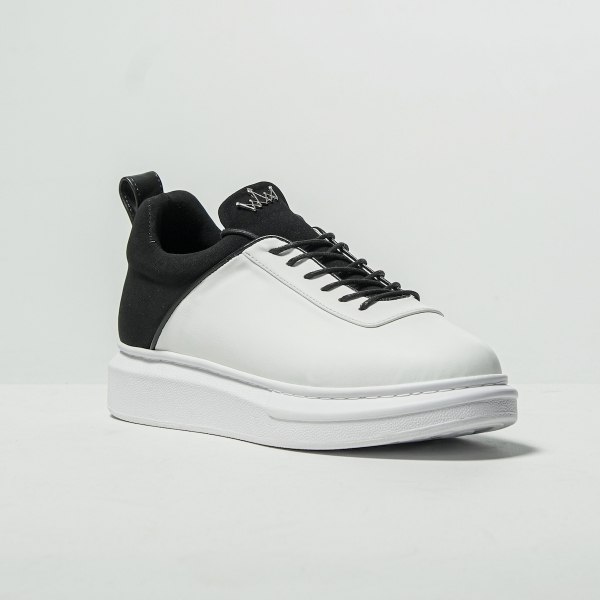 Men's Chunky Sneakers Crown Scuba Soft Designer Shoes White - 3
