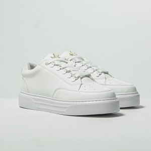 Men's Low Top Sneakers Crowned Shoes White