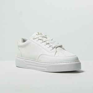 Men's Low Top Sneakers Crowned Shoes White - 3