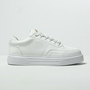 Men's Low Top Sneakers Crowned Shoes White - 1