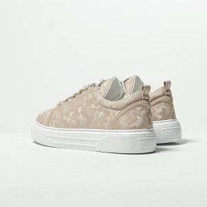 Men's Low Top Sneakers Crowned Shoes Camo Taupe - 3