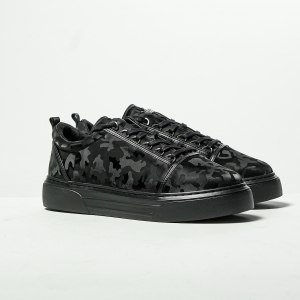 Men's Casual Sneakers Crowned Camouflage Black - 2