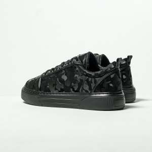 Men's Casual Sneakers Crowned Camouflage Black - 3