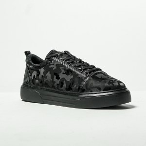 Men's Casual Sneakers Crowned Camouflage Black - 1