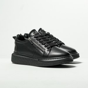 Plateau Sneakers Designer Schuhe mit Reissverschluss in schwarz - 2
