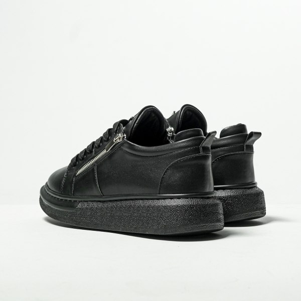 Plateau Sneakers Designer Schuhe mit Reissverschluss in schwarz - 4