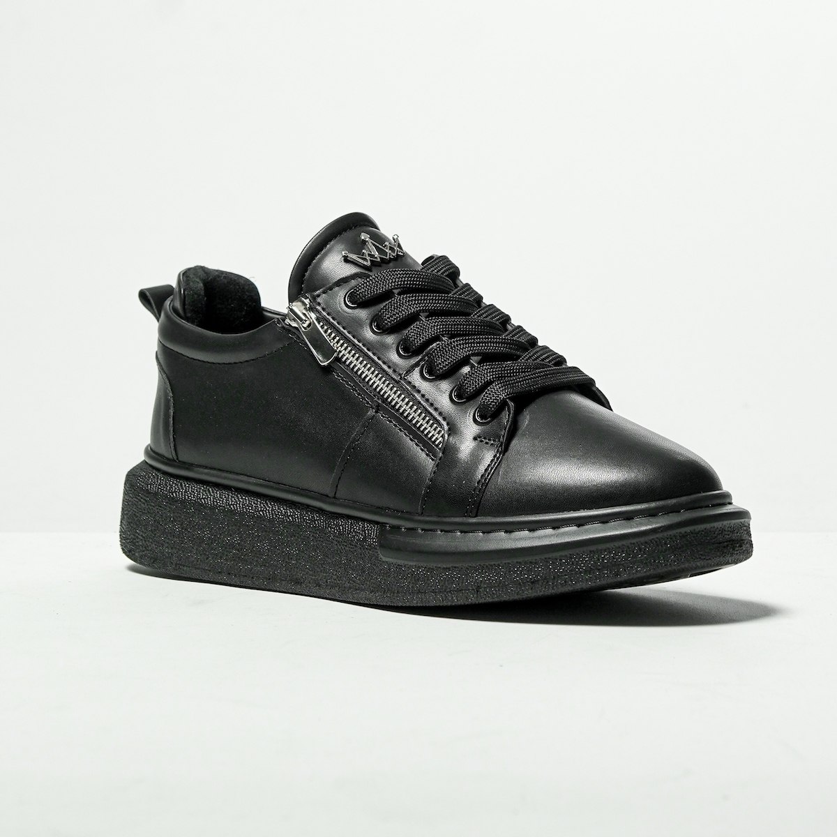 Plateau Sneakers Designer Schuhe mit Reissverschluss in schwarz | Martin Valen