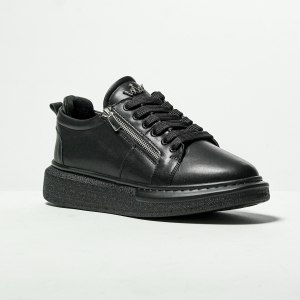 Plateau Sneakers Designer Schuhe mit Reissverschluss in schwarz - 3