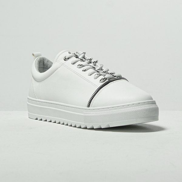 Uomo Basse Designer Sneakers Scarpe Bianco - 3