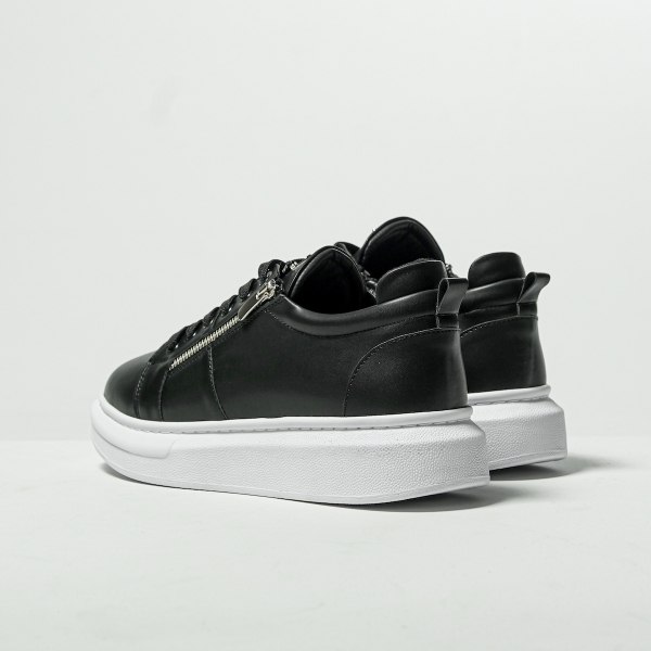 Plateau Sneakers Designer Schuhe mit Reissverschluss in schwarz-weiss - 5