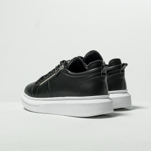 Chunky Sneakers Designer Zipper Shoes Black-White