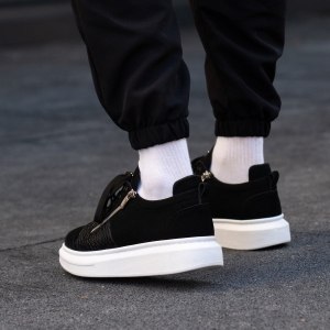 Plateau Sneakers Schuhe mit Korokodilleder Optik und Reissverschluss - 11