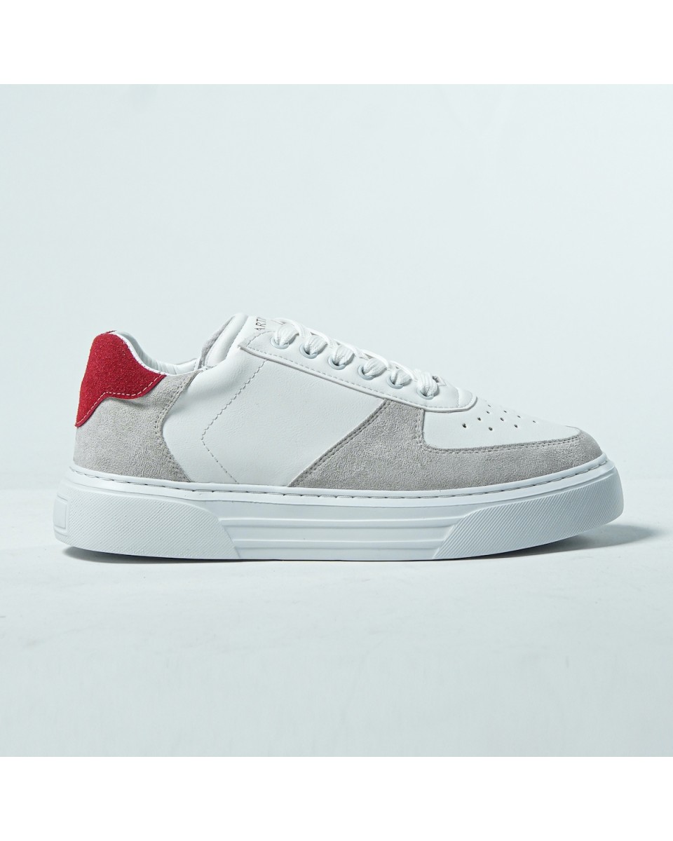 Moix Comfort Sports Trainers in White-Red | Martin Valen