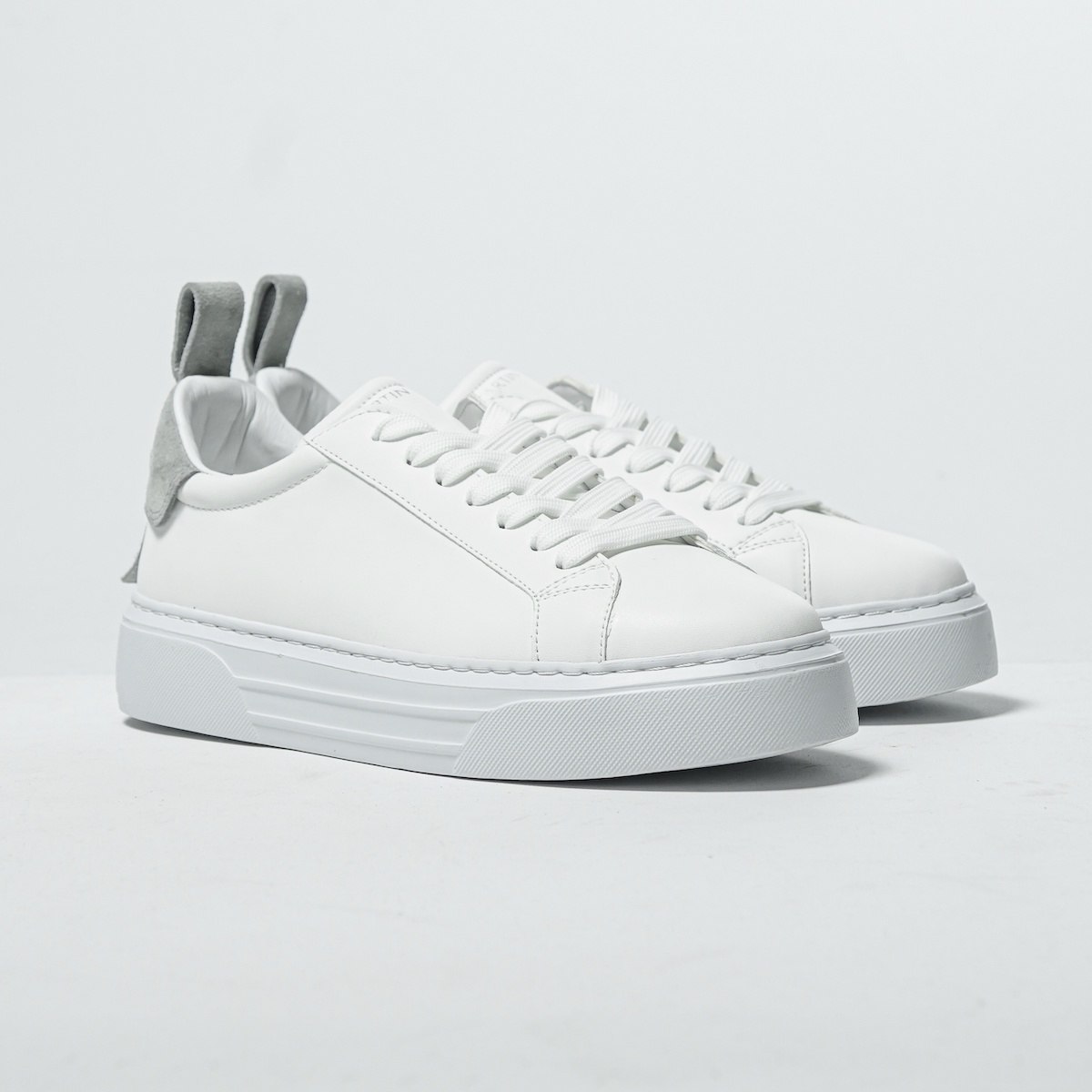 Bobe Suede Belted New Sneakers White Grey | Martin Valen