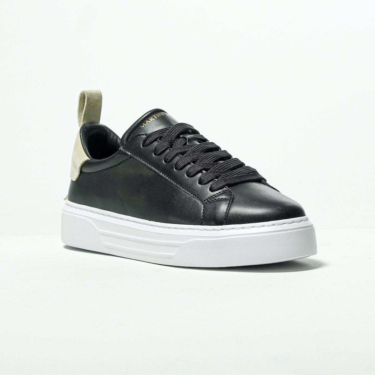Bobe Suede Belted New Sneakers Black Beige | Martin Valen
