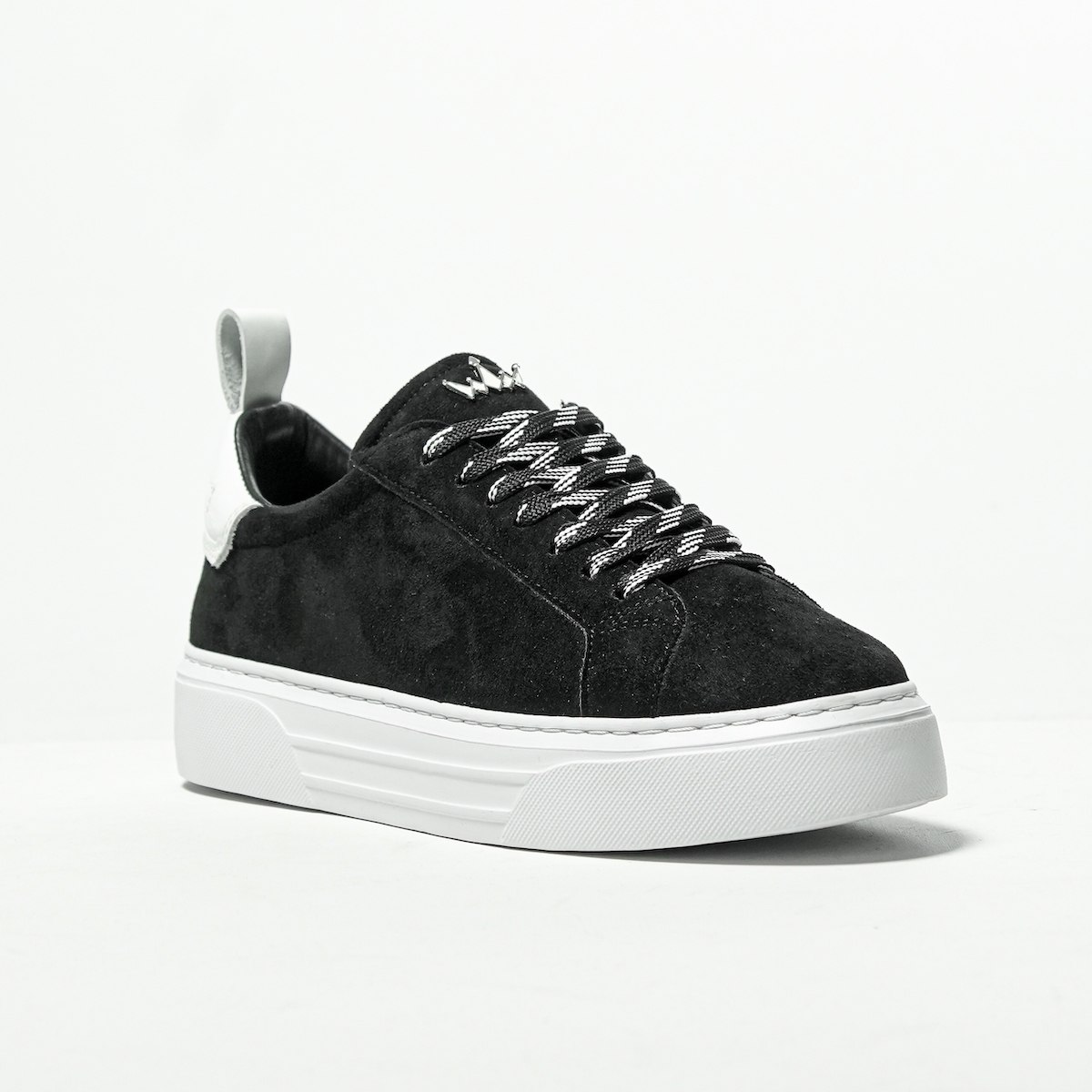 Bobe Suede Belted New Sneakers Black White | Martin Valen