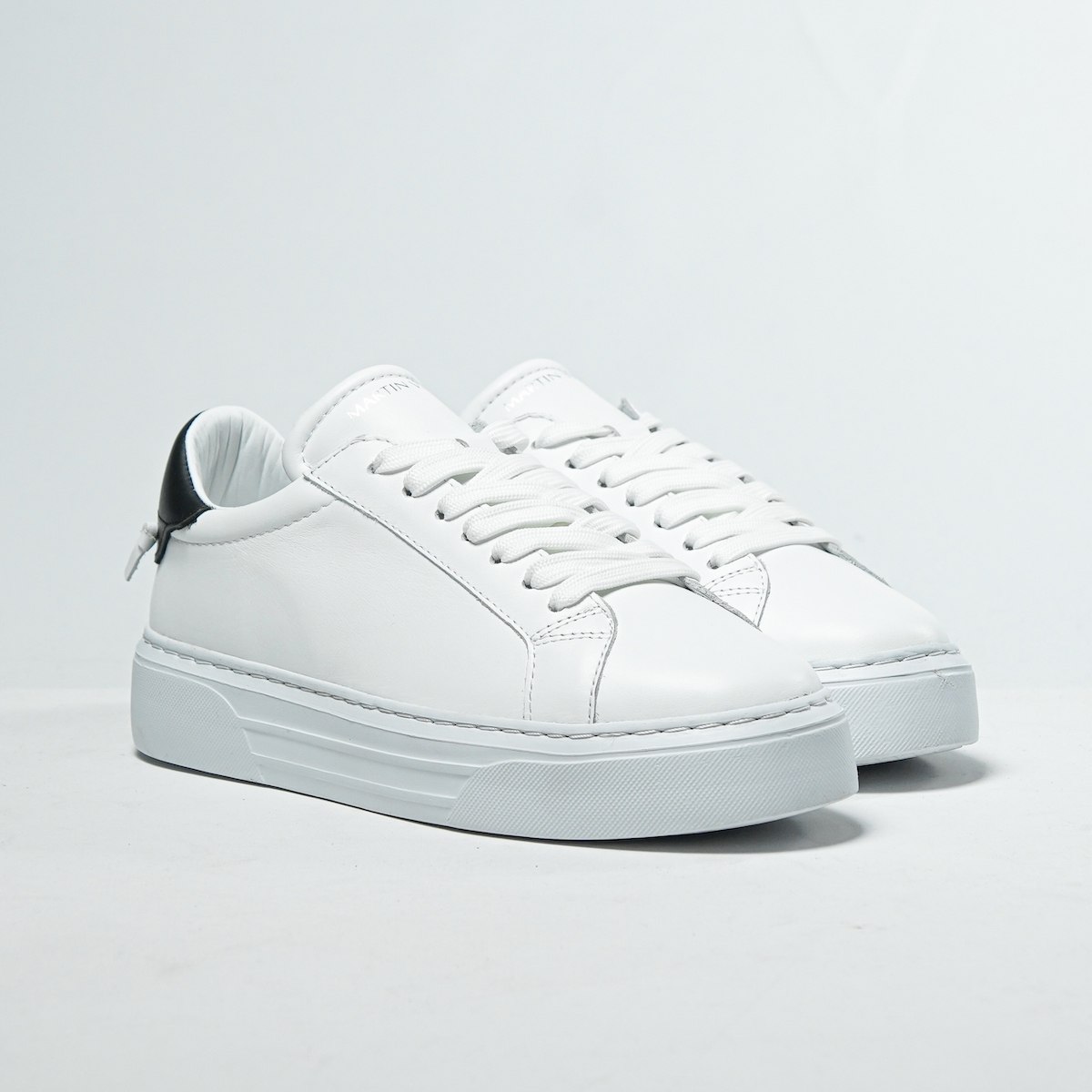 Node High Street Leren Sneakers Wit Zwart | Martin Valen