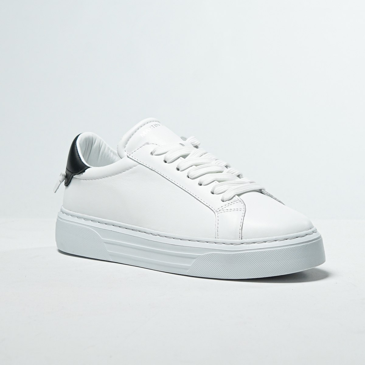 Node High Street Leren Sneakers Wit Zwart | Martin Valen