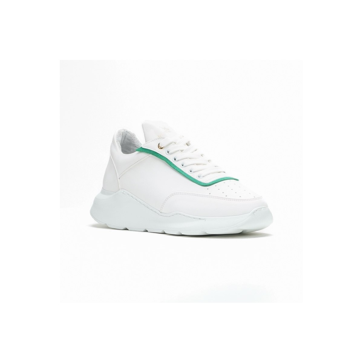 Men's Chunky Sneakers Green Line Shoes White | Martin Valen