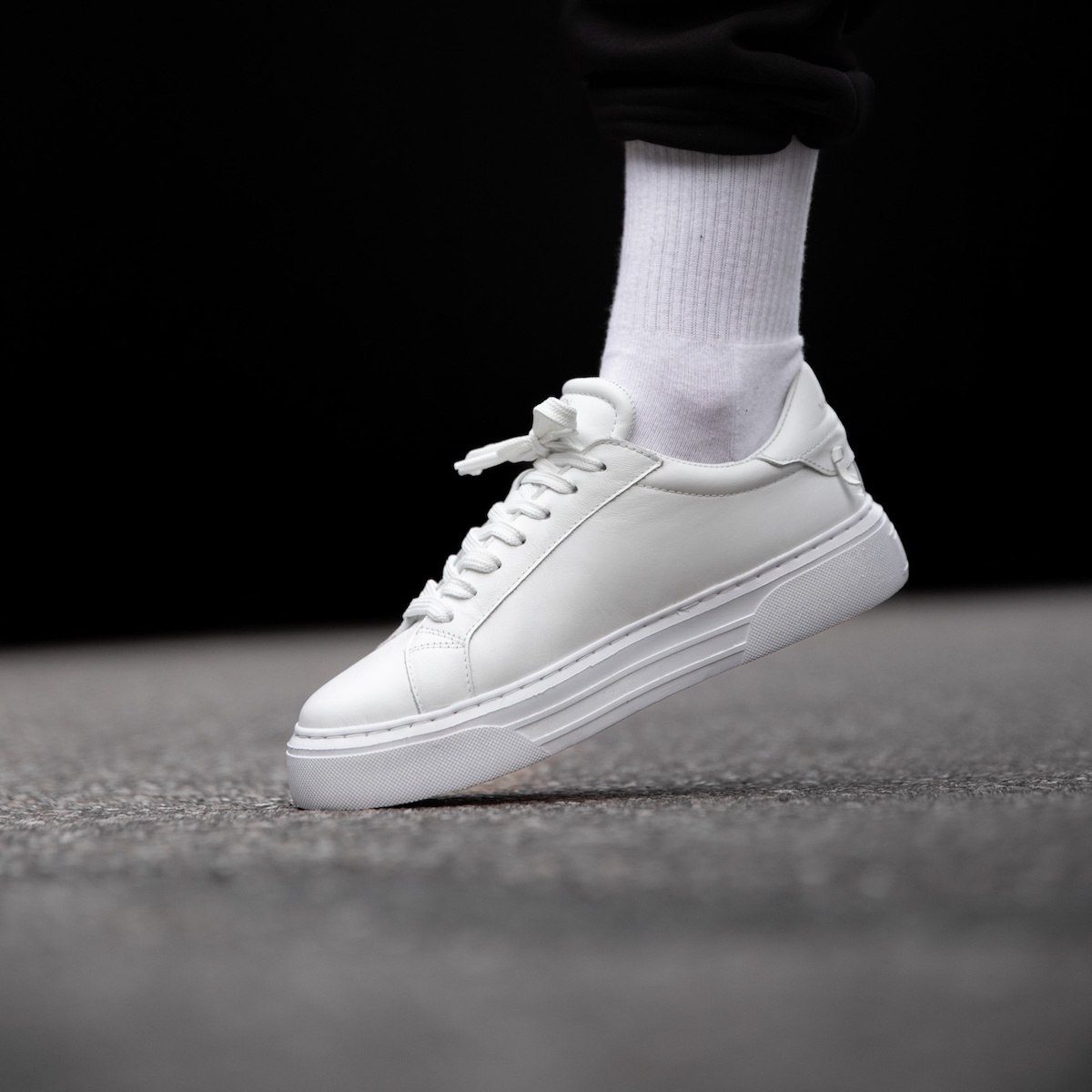 Node High Street Leather Sneakers White | Martin Valen