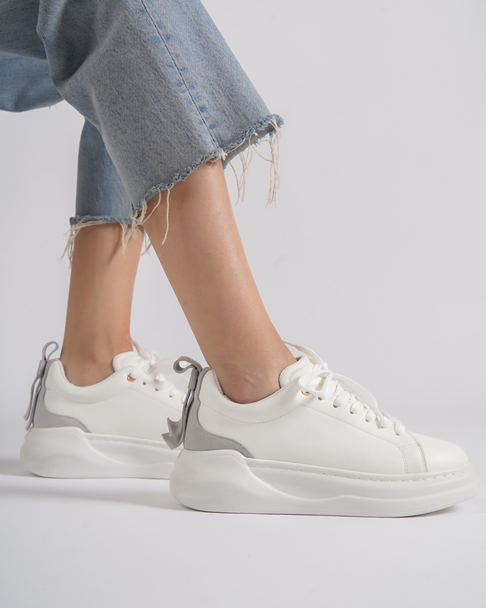 Highrise Damen Schuhe mit Wildleder Gürtel in Weiß