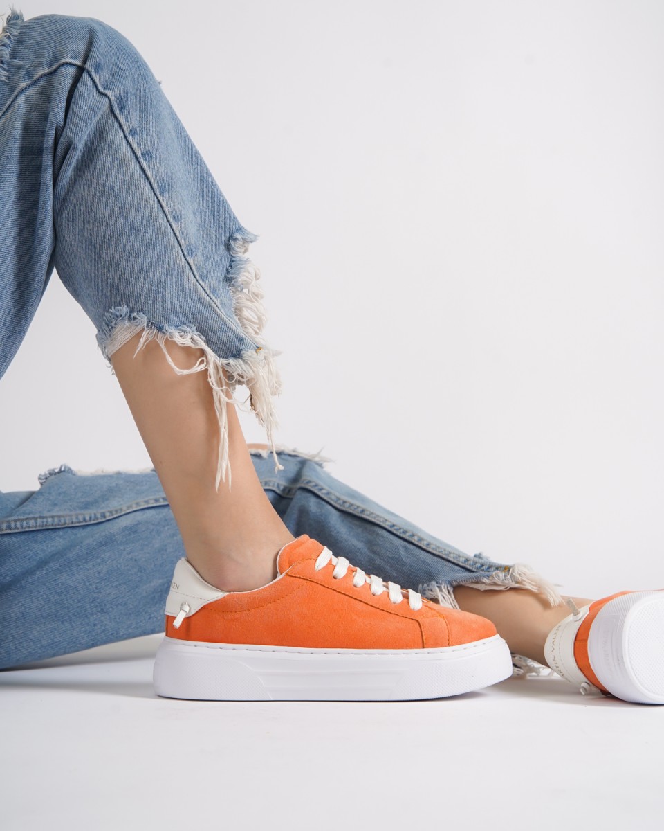 Node High Street Sneakers da Donna Edizione in Pelle Scamosciata - Arancione