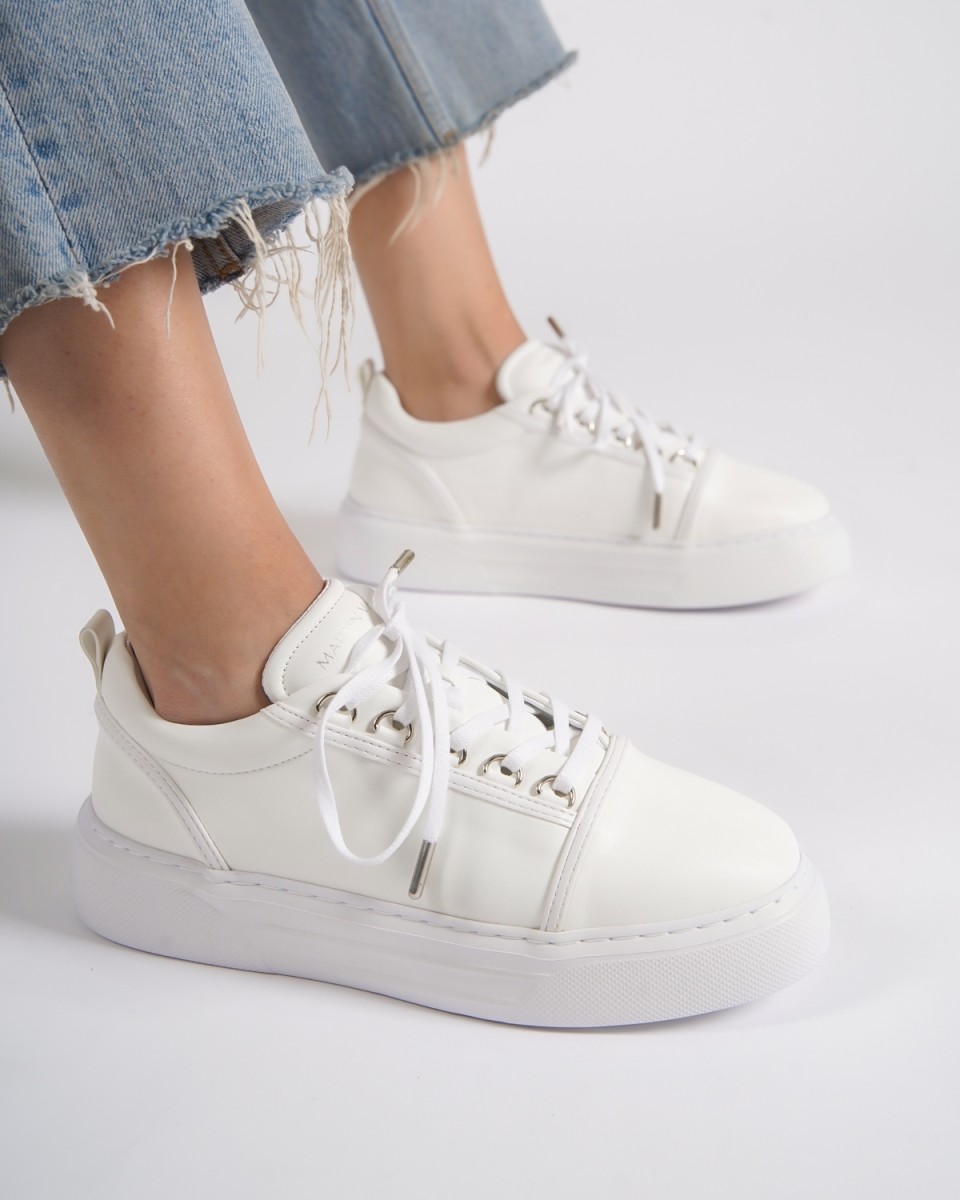 Cercocita Trine Sapatos Casuais para Mulher em Branco | Martin Valen