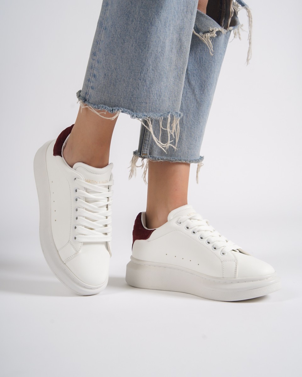 V-Harmony Sapatos para Mulher com Aba Colorida no Calcanhar em Branco | Martin Valen