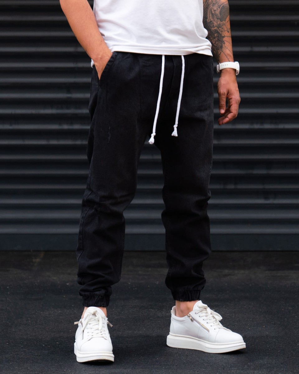 Oversized Denim Joggers in Washed Corded and Cuffed | Martin Valen
