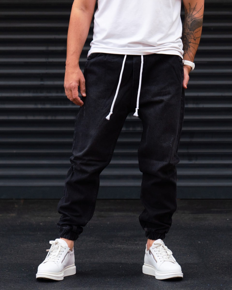 Oversized Denim Joggers in Washed Corded and Cuffed | Martin Valen