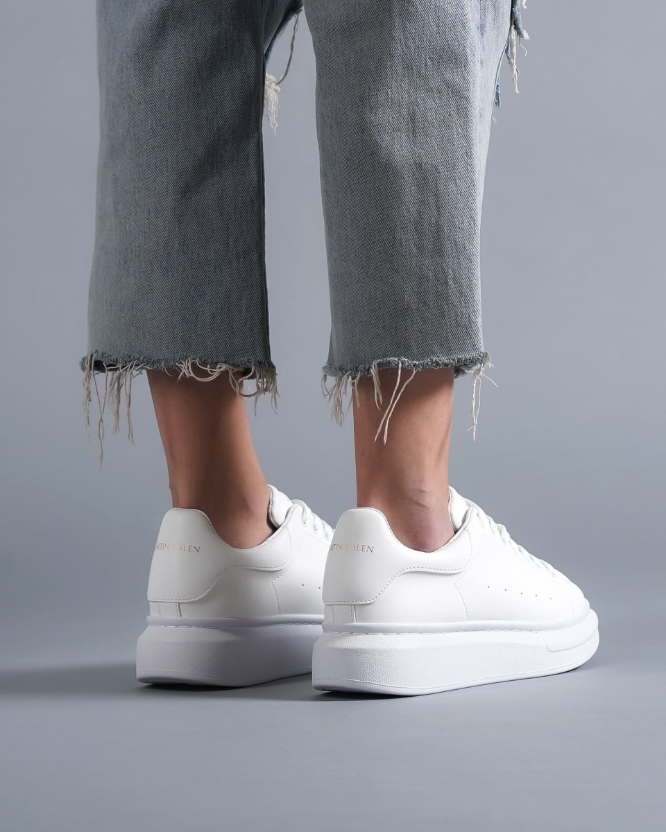 Martin Valen Women's Chunky Sneakers in Full White